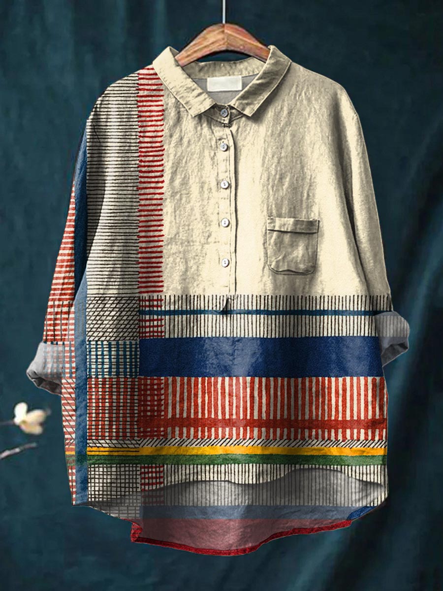 Lena | Camisa de Rayas Artísticas