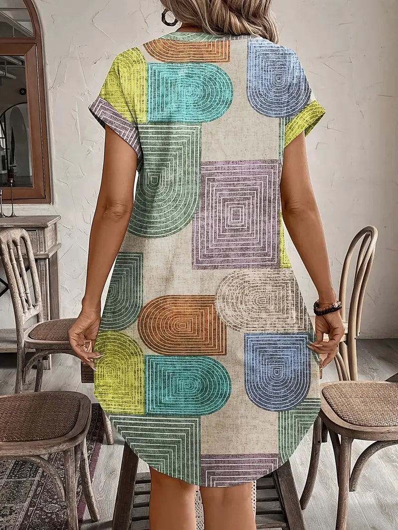 Ayla | Vestido Geométrico Elegante