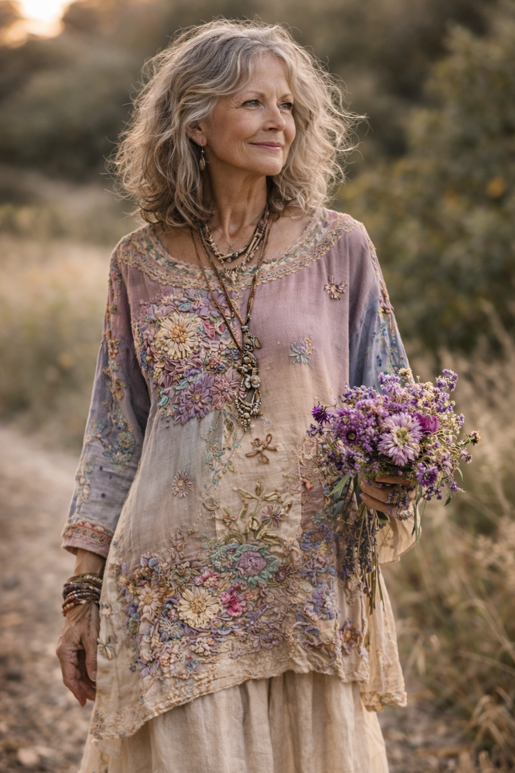 Ridika | Vestido de Parches Florales Artesanales