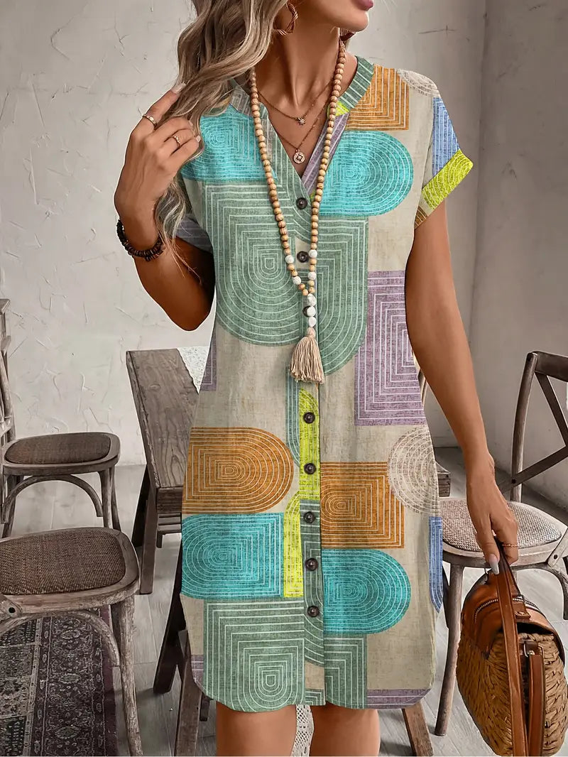 Ayla | Vestido Geométrico Elegante