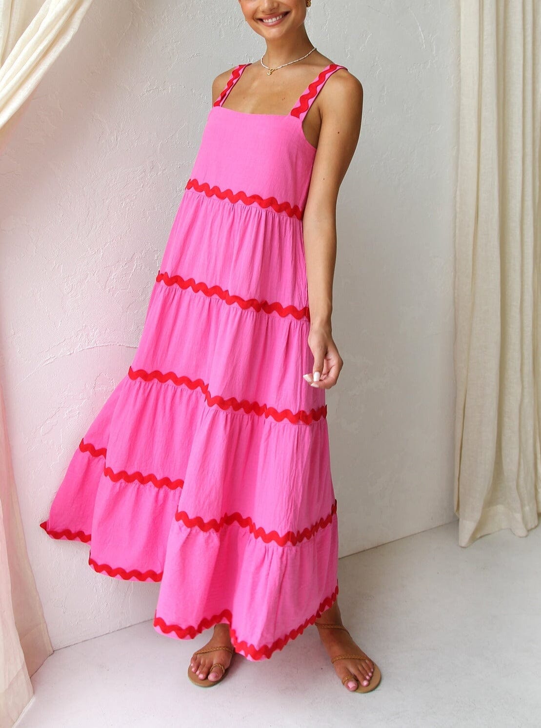 Hannah | Vestido Midi Rosa