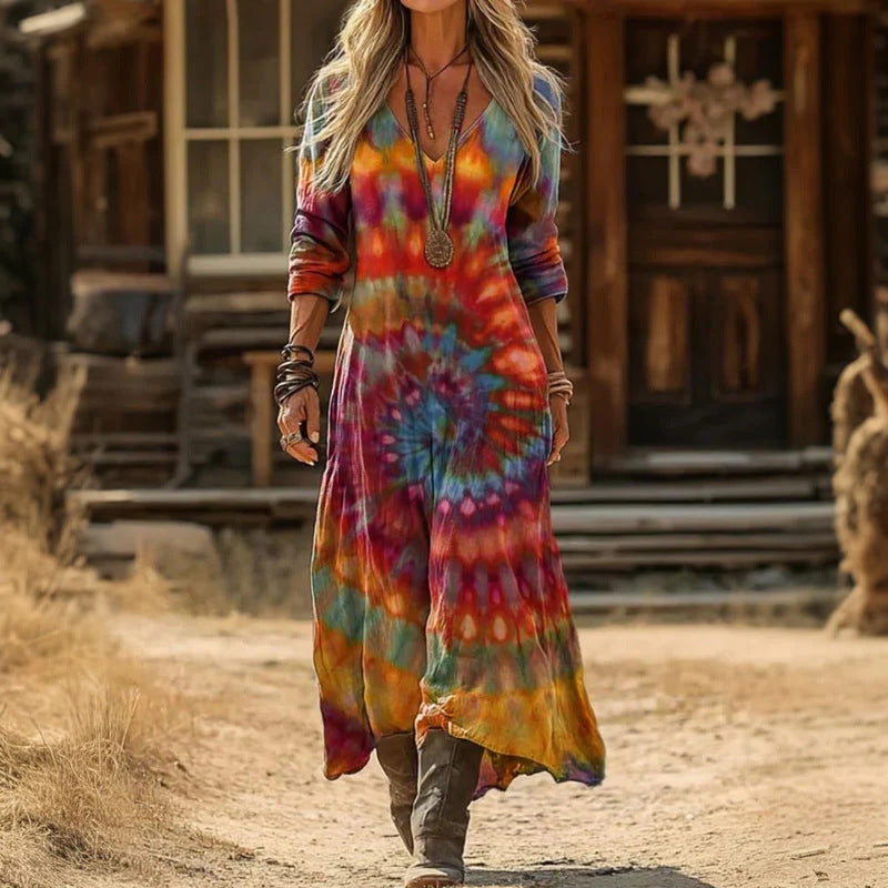 Bea | Vestido casual vintage de manga larga