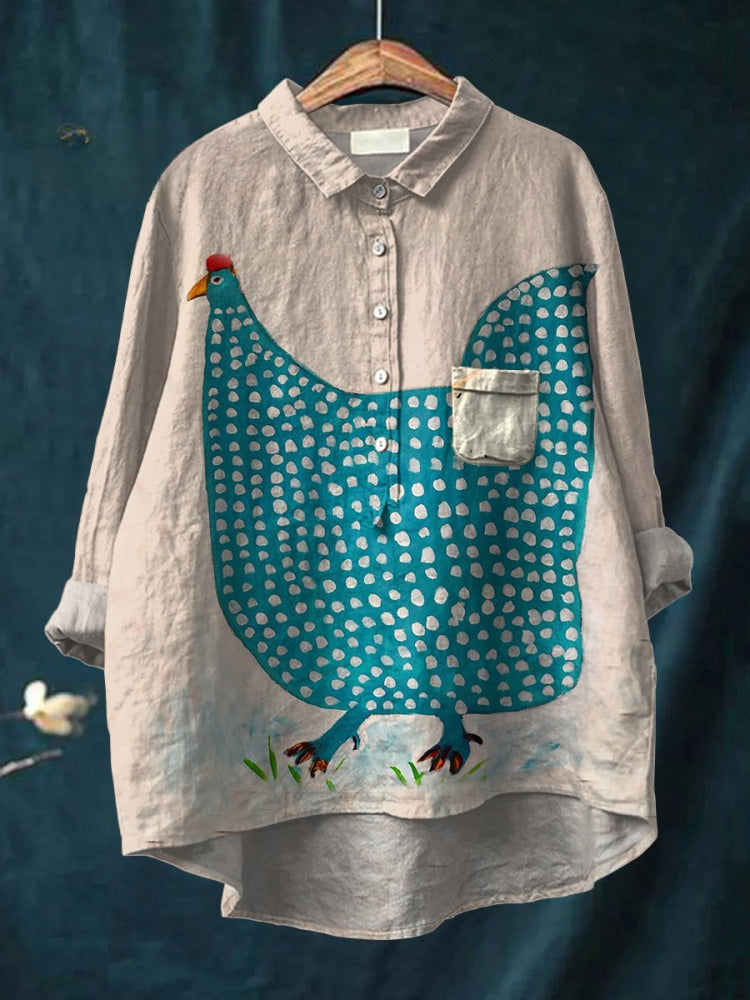 Henrietta | Camisa de Polka Dot de Pollo Juguetón