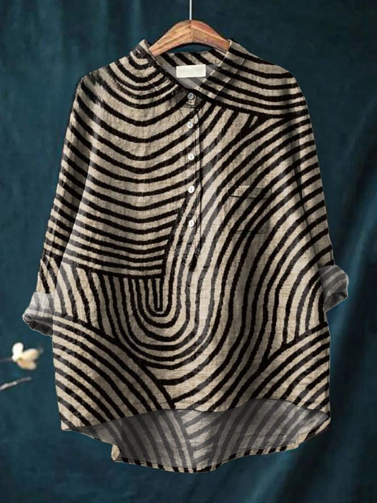 Chloe | Camisa de Rayas Abstractas