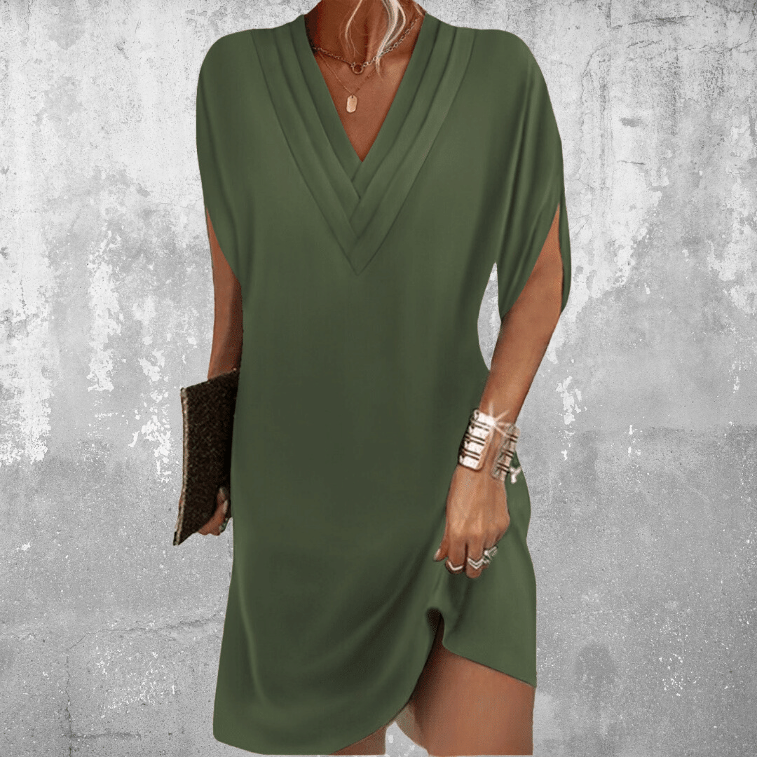 Sofía | Elegante Vestido de Media Manga con Escote en V
