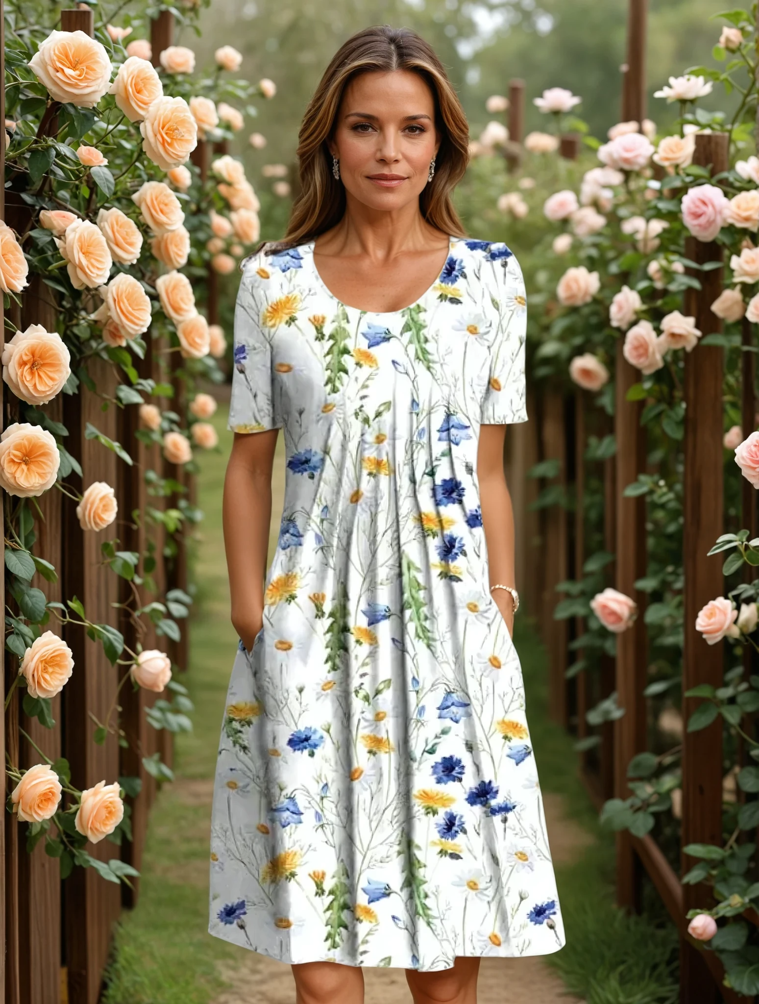 Ella | Vestido Floral Elegante con Cobertura para el Abdomen