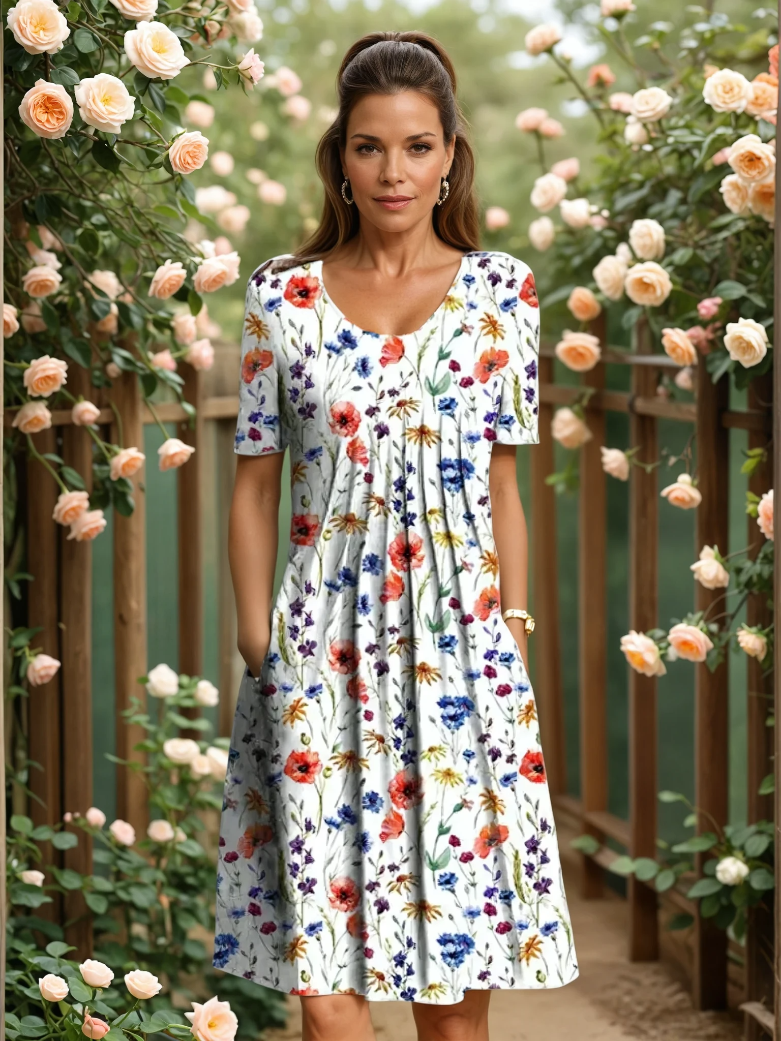 Ella | Vestido Floral Elegante con Cobertura para el Abdomen