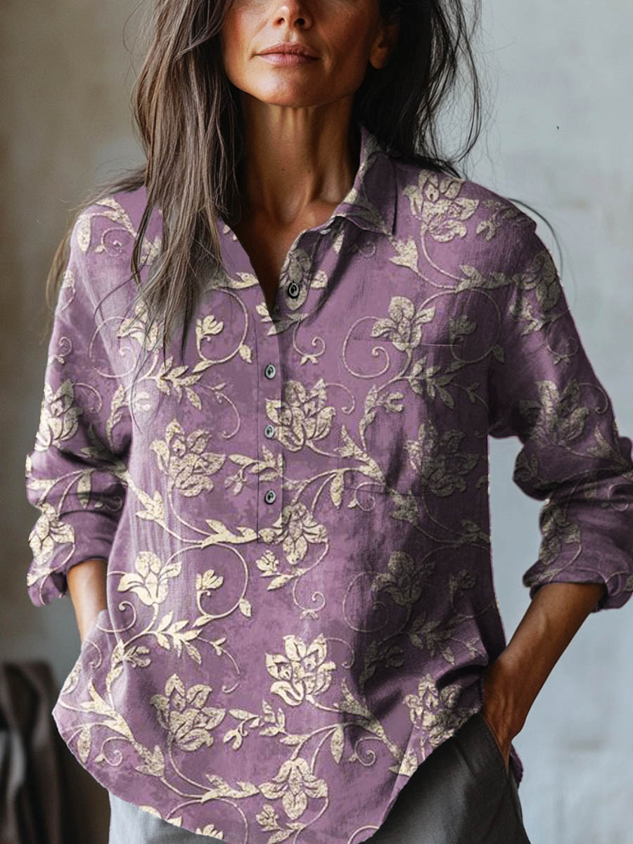 Irise | Camisa de Lino Bordada Floral