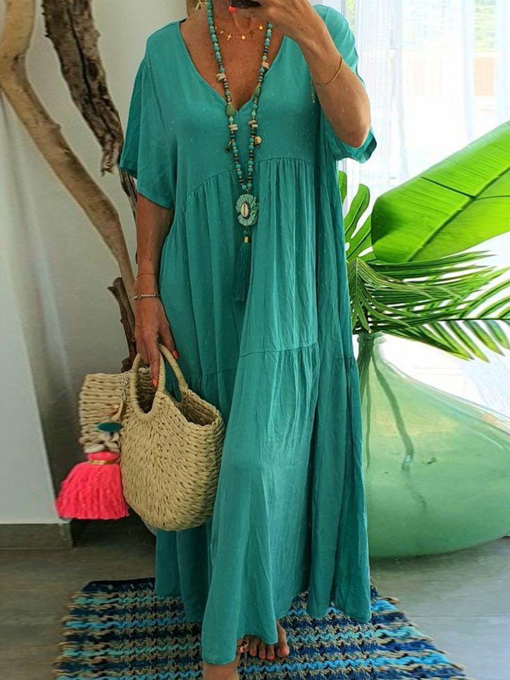 Nora | Vestido Maxi Casual con Escote en V