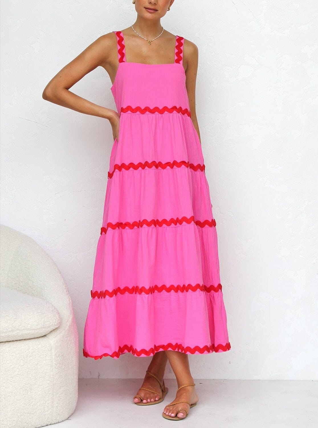 Hannah | Vestido Midi Rosa