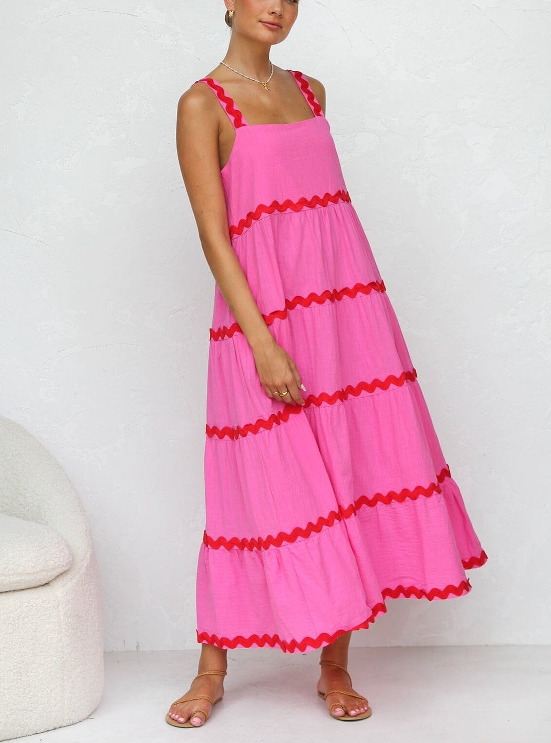 Hannah | Vestido Midi Rosa