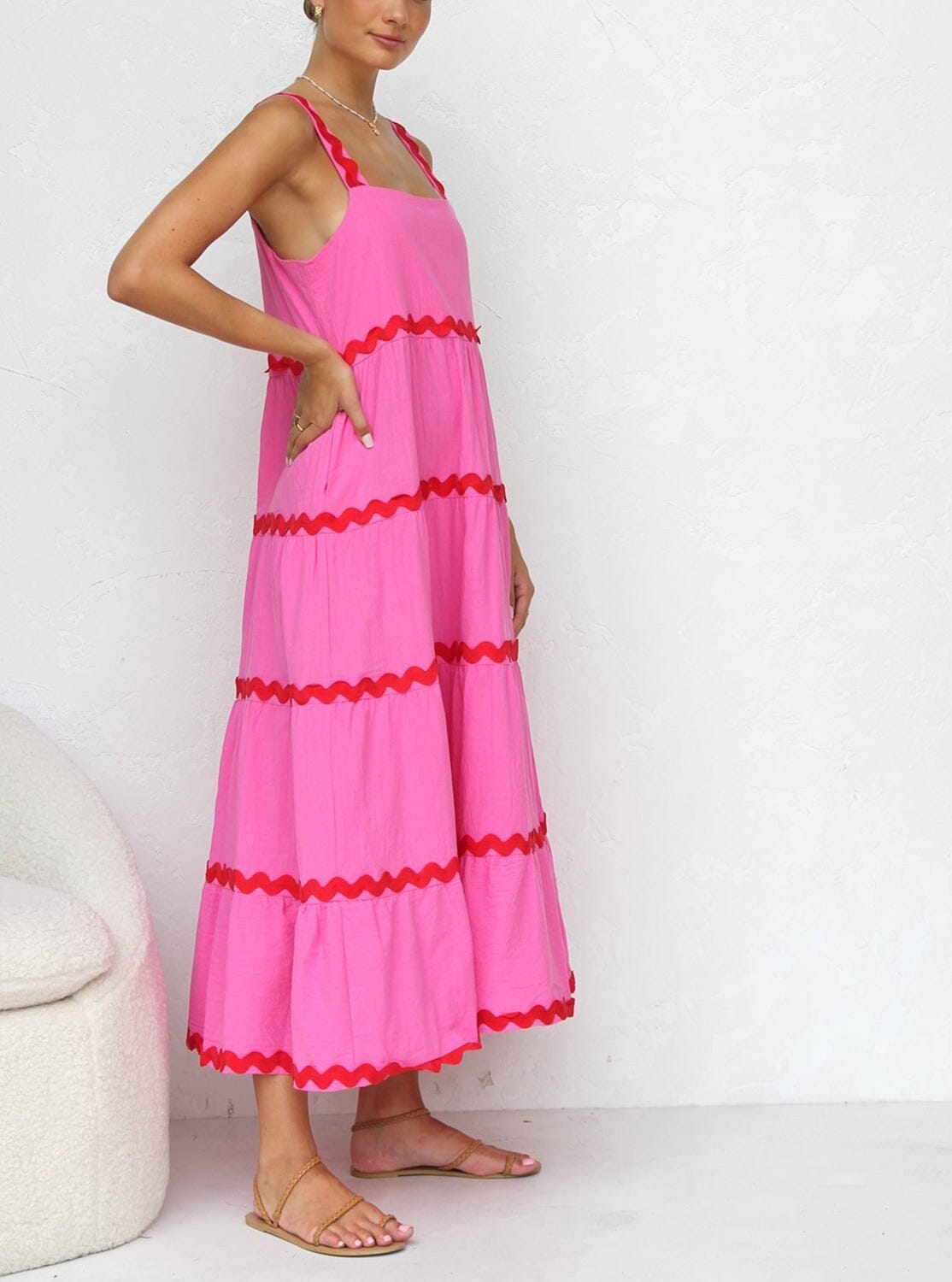 Hannah | Vestido Midi Rosa