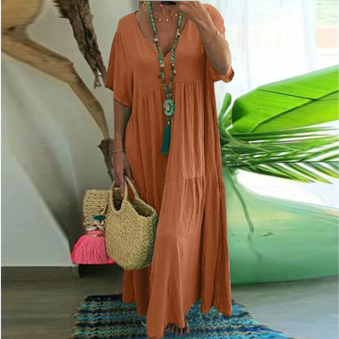 Nora | Vestido Maxi Casual con Escote en V