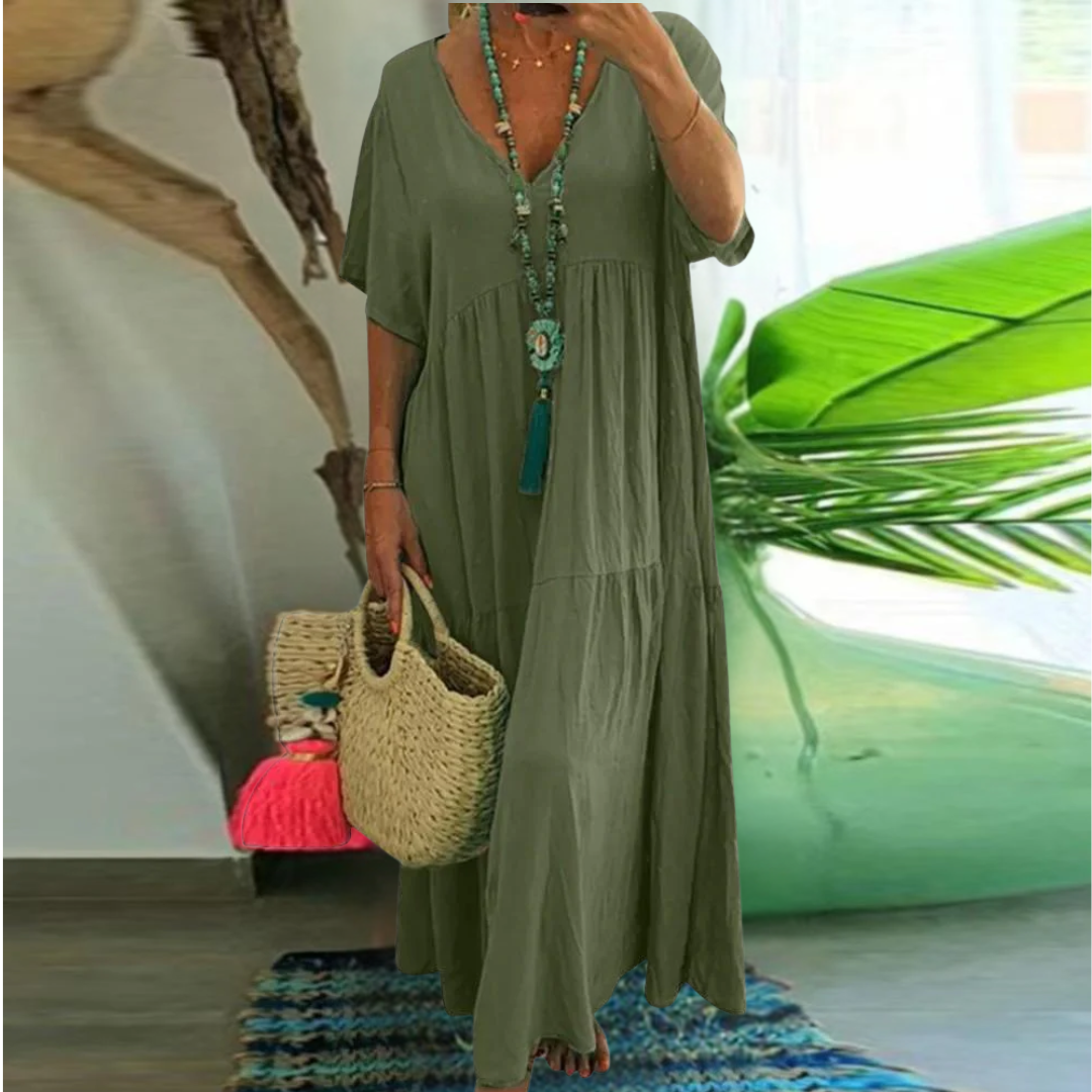 Nora | Vestido Maxi Casual con Escote en V