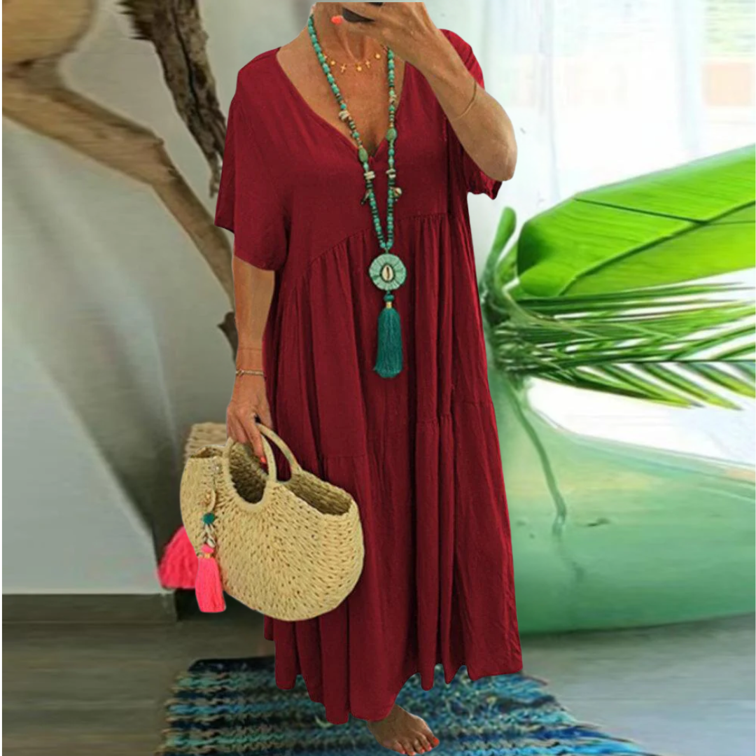 Nora | Vestido Maxi Casual con Escote en V