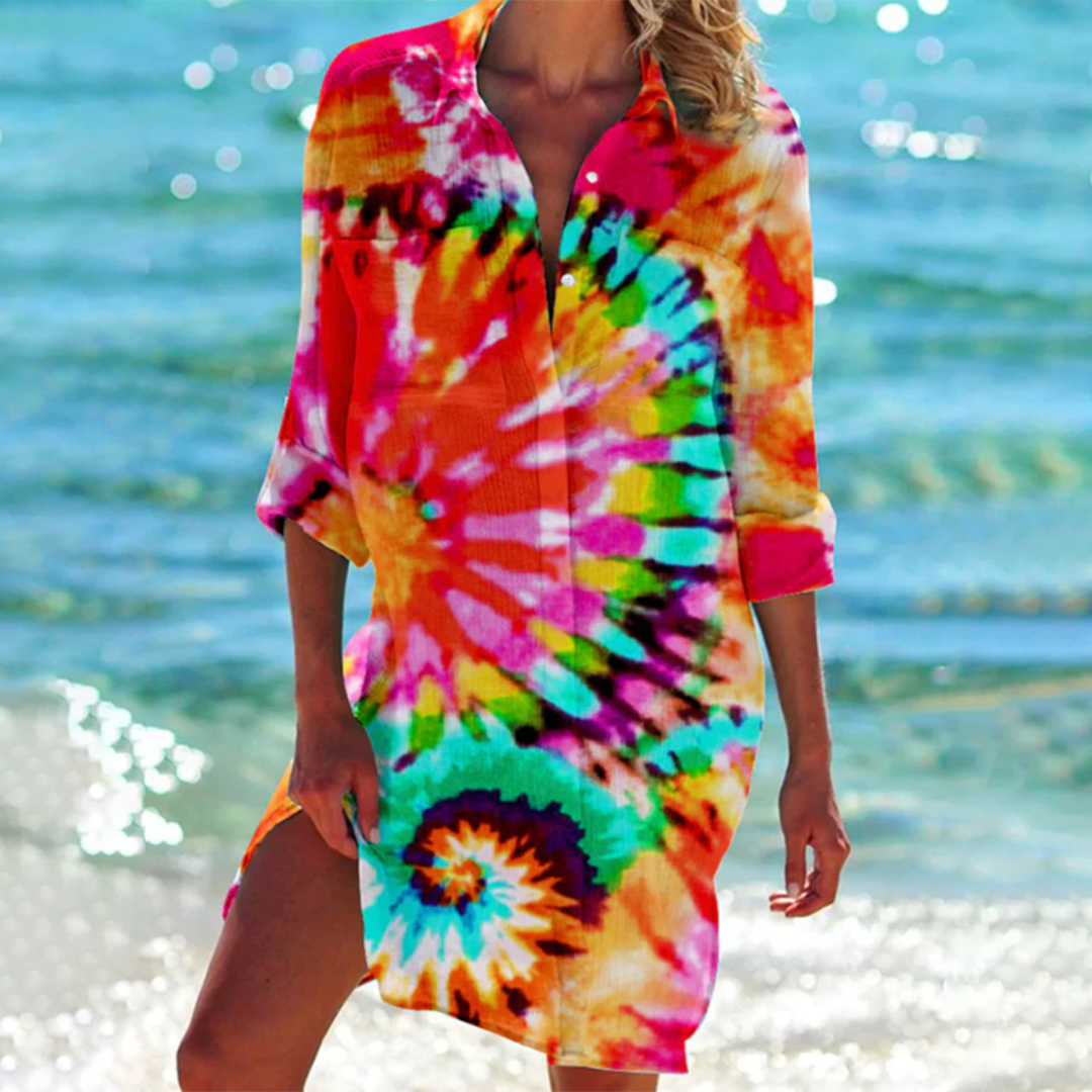 Valerie | Vestido Camiseta Tie-Dye Vibrante