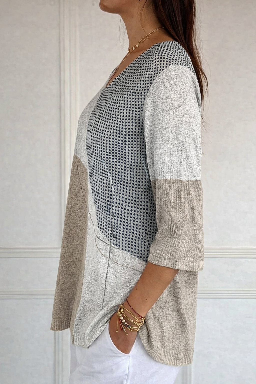 Dolores - Suéter de Punto Casual para Mujeres con Patrón Geométrico Abstracto