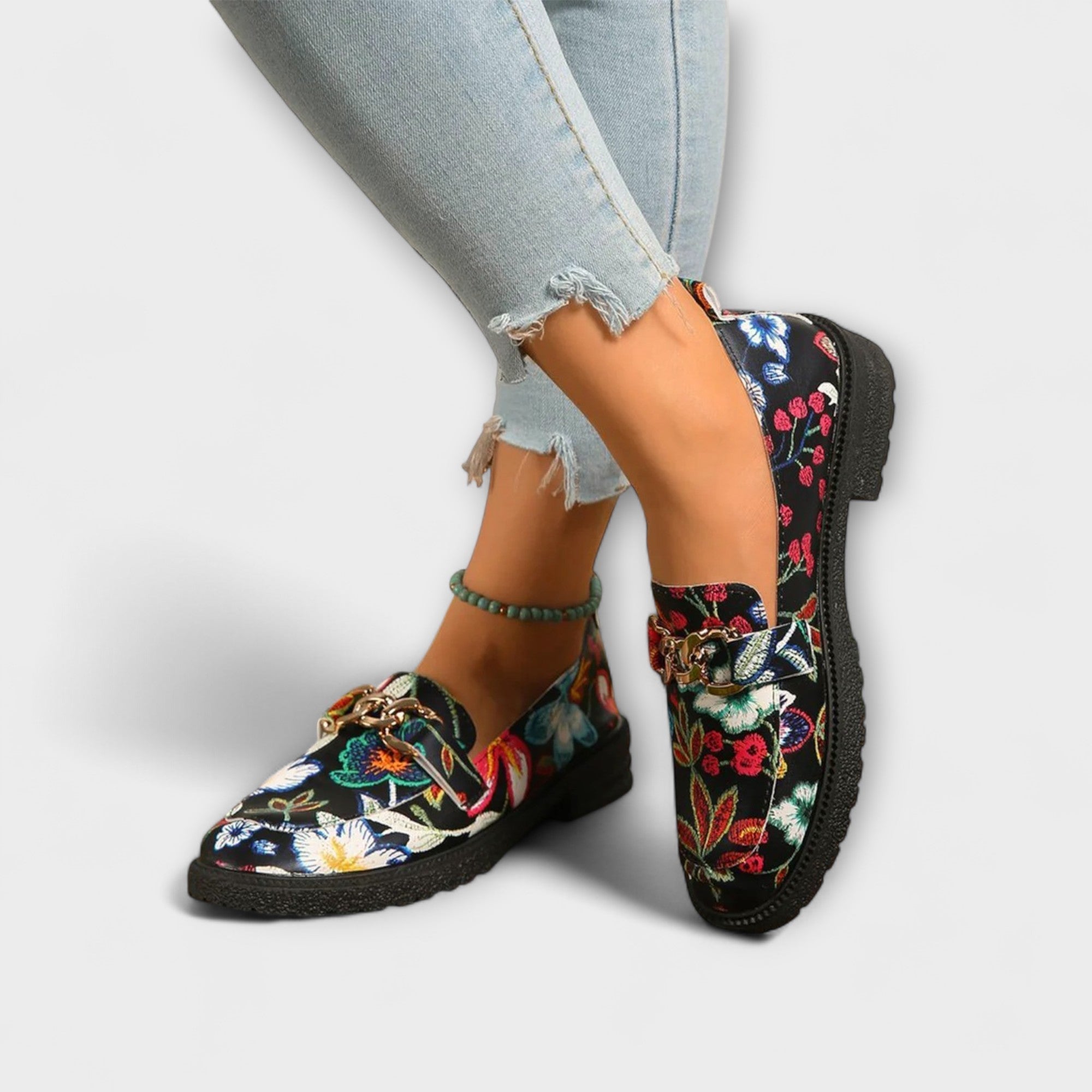 Orla – Mocasines multicolores con diseño floral