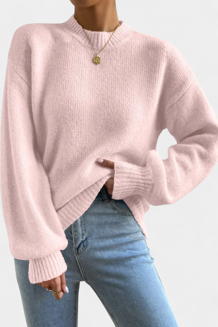 Mae Jersey de Cuello Redondo con Mangas Globo