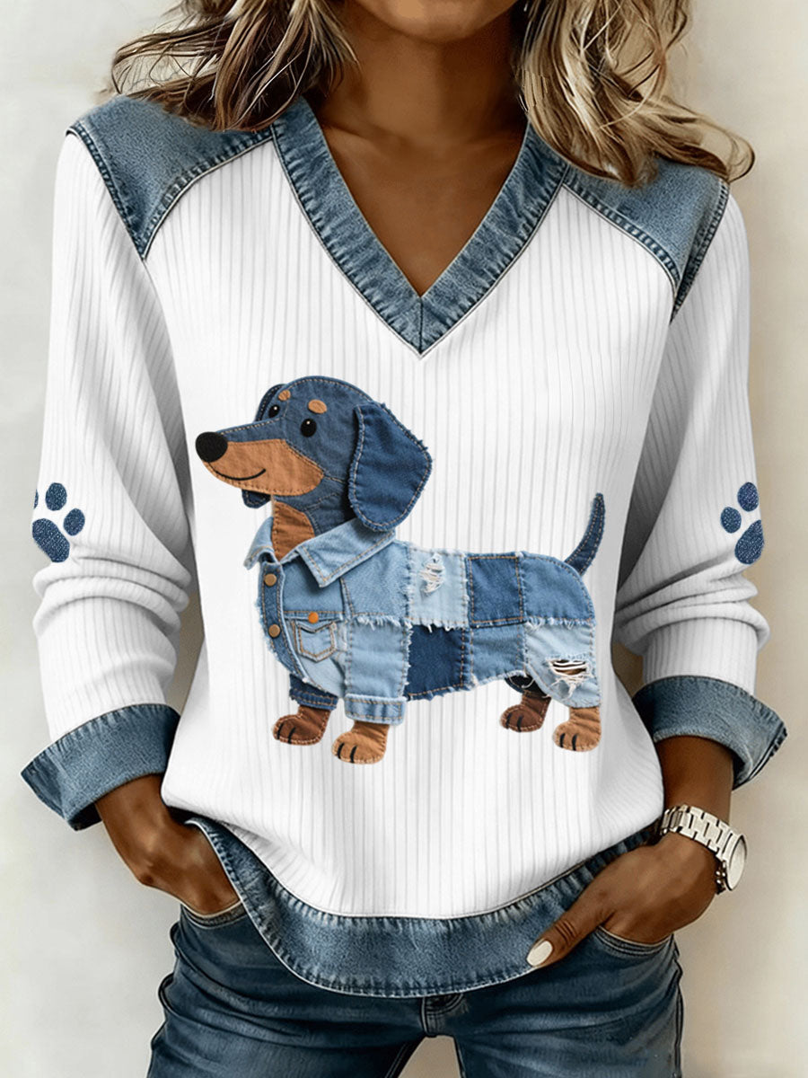 Stella™ | Top de Patchwork de Denim Artístico
